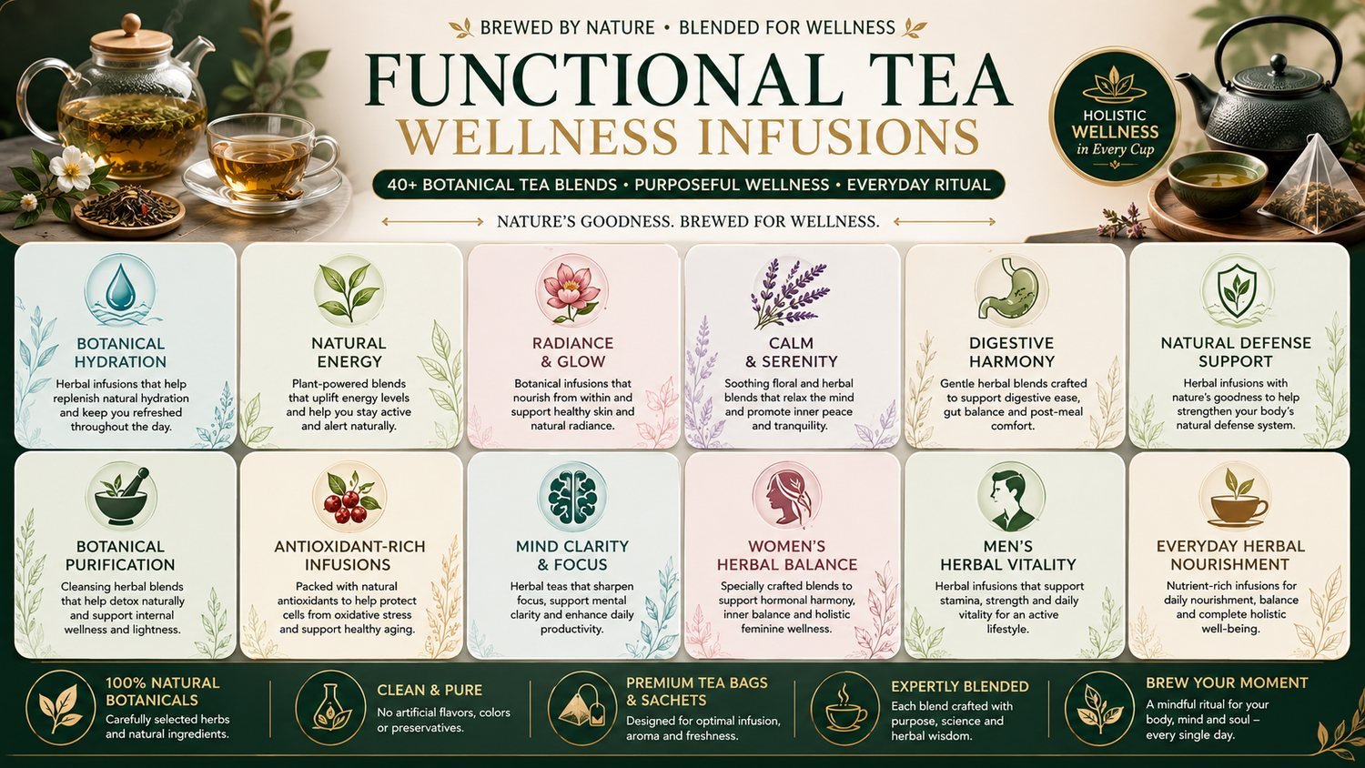 Functional tea — benefit matrix